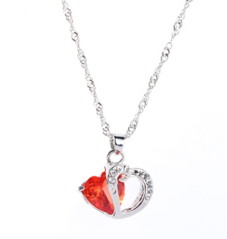 Double Heart Pendant Necklace